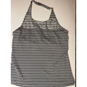 Anne cole black and white crochet tankini halter swimsuit